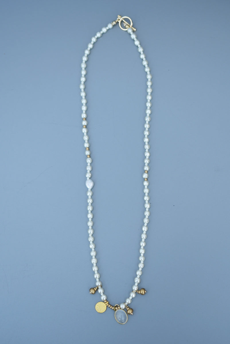 rocaille glass pearl necklace