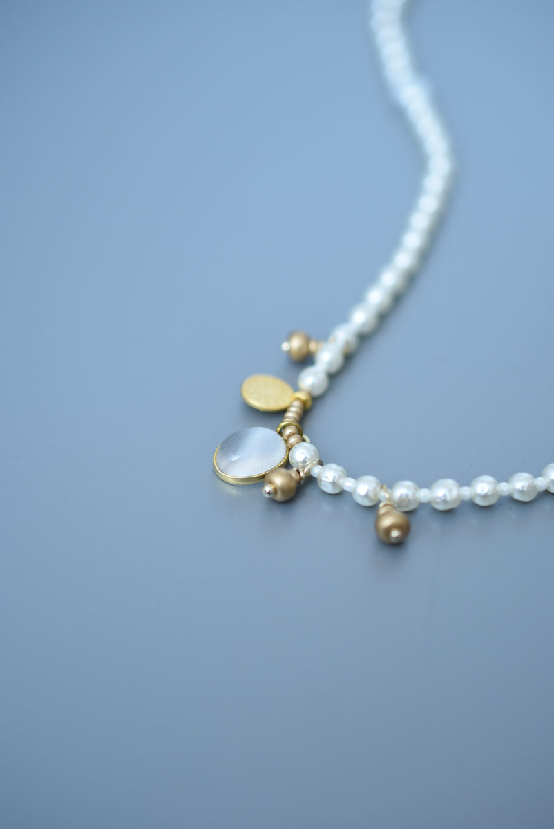 rocaille glass pearl necklace – monshiro official web site