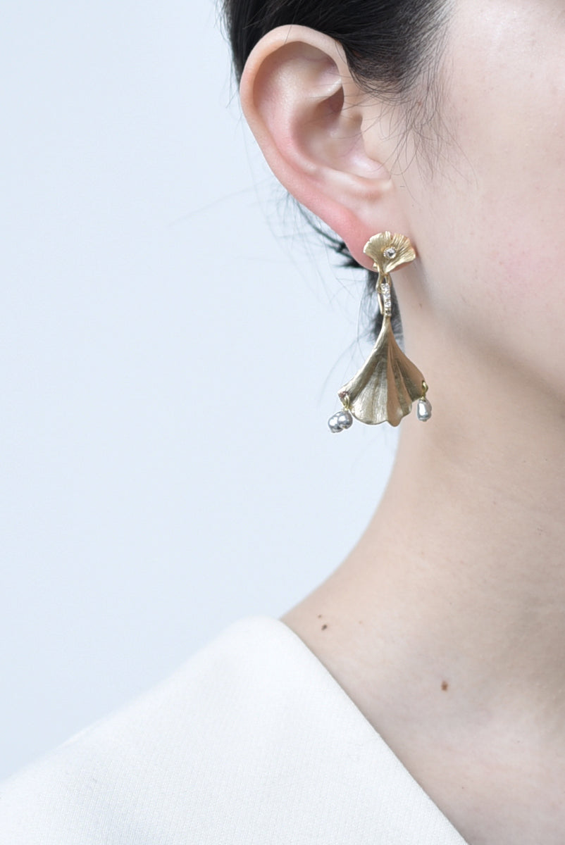 ginkgo leaf earring – monshiro official web site